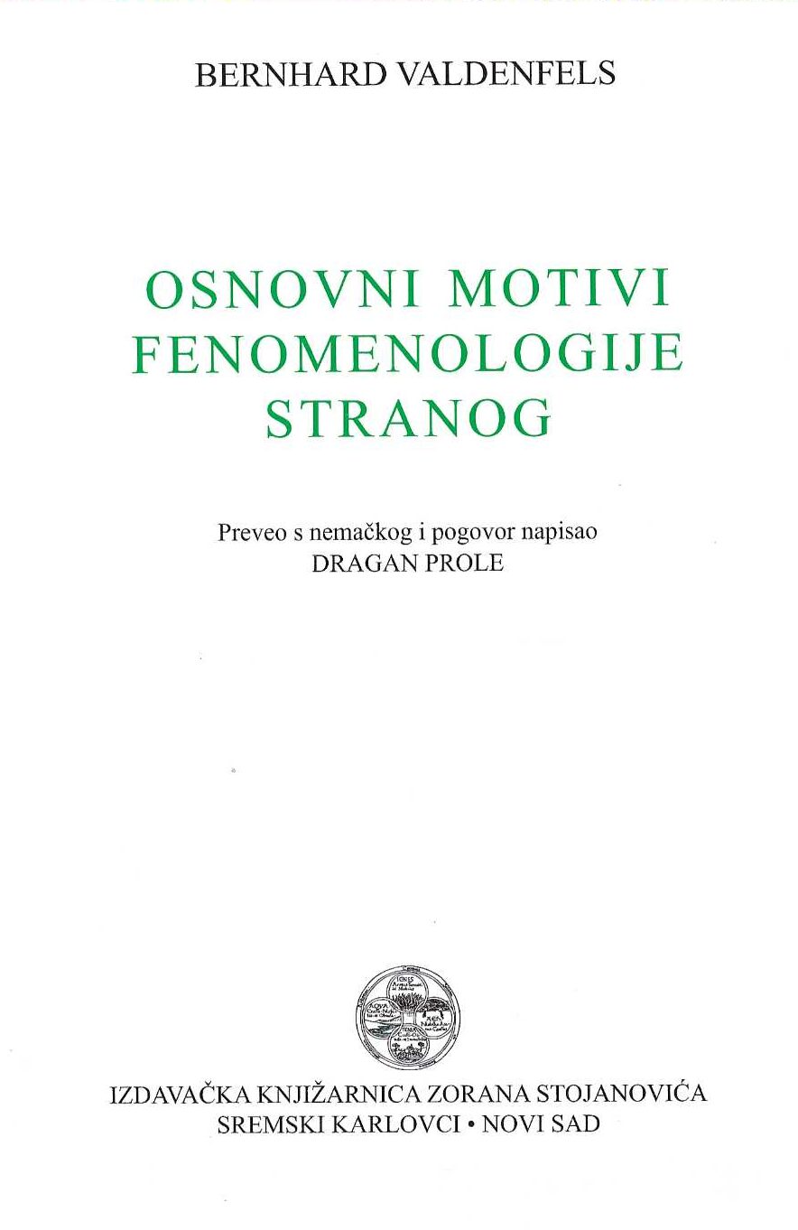 Osnovni motivi fenomenologije stranog