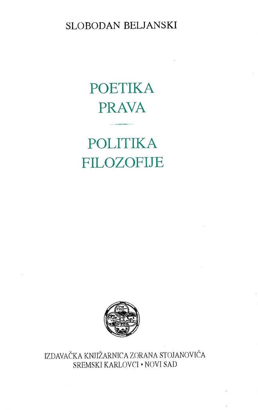 Poetika prava - Politika filozofije